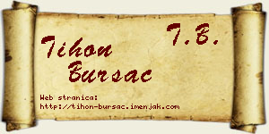 Tihon Bursać vizit kartica